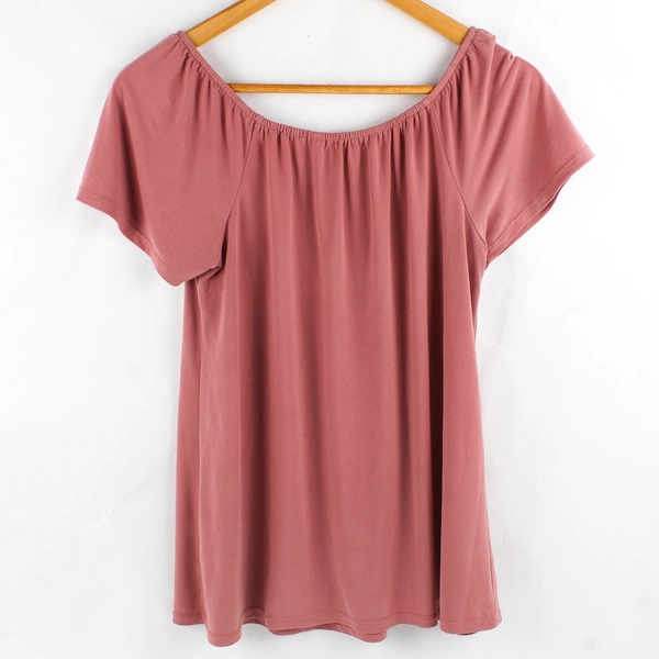 Maurices Dusty Rose Short-Sleeved Blouse Women's Size Medium