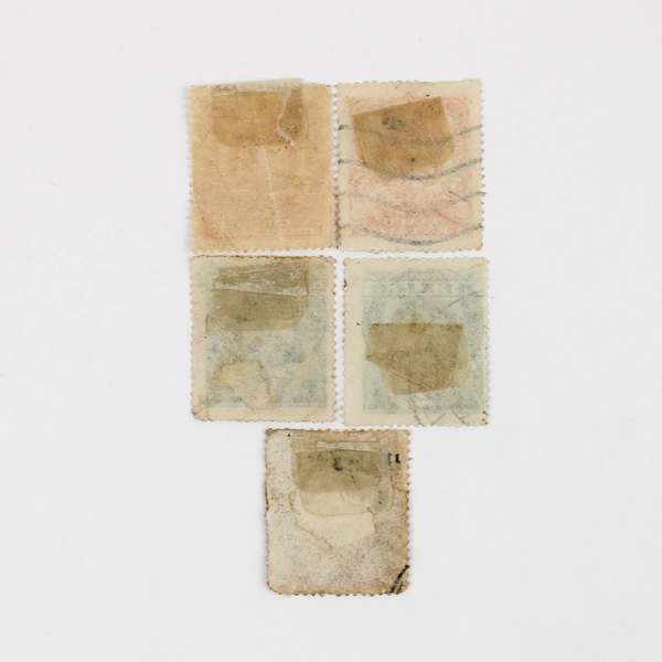 Lot Of 5 Mexico Coat Of Arms 1/5/2c Stamps Used Canceled 1900s