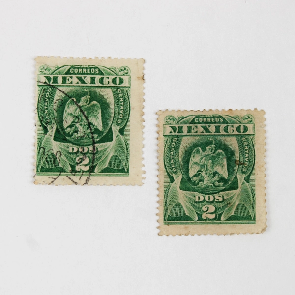 Lot Of 5 Mexico Coat Of Arms 1/5/2c Stamps Used Canceled 1900s