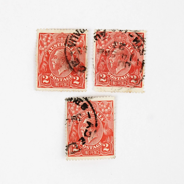 Lot Of 10 Australia King George V 1p 2p Stamps Used