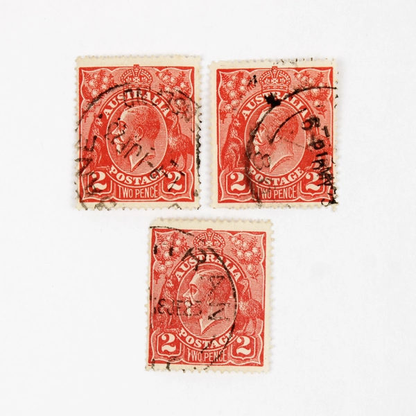 Lot Of 10 Australia King George V 1p 2p Stamps Used