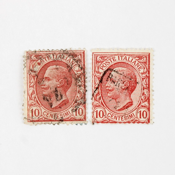 Lot Of 10 Italy King Victor Emmanuel III Centesimi Lira Stamps Used 1900s 1920s