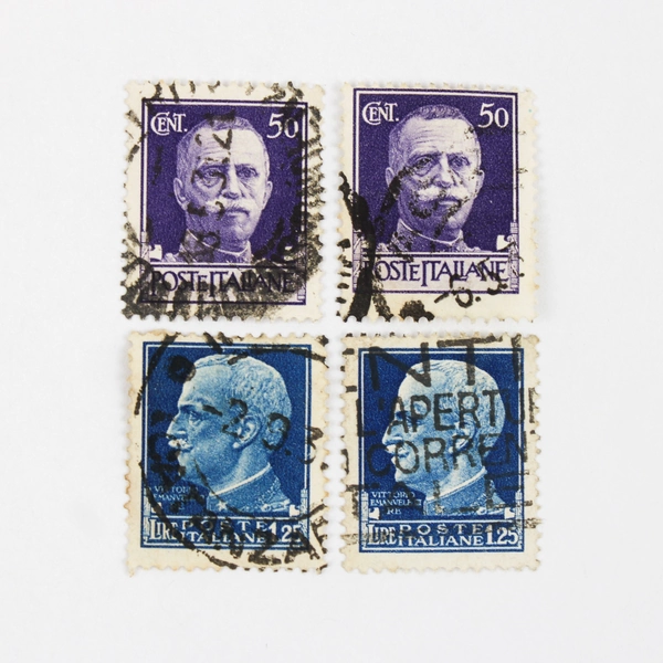 Lot Of 10 Italy King Victor Emmanuel III Centesimi Lira Stamps Used 1900s 1920s