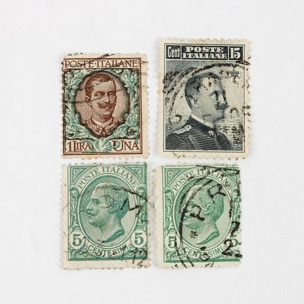 Lot Of 10 Italy King Victor Emmanuel III Centesimi Lira Stamps Used 1900s 1920s