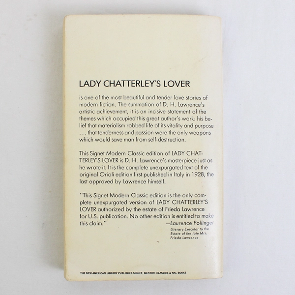 Vintage Lady Chatterley’s Lover by D H Lawrence 1962 Paperback 