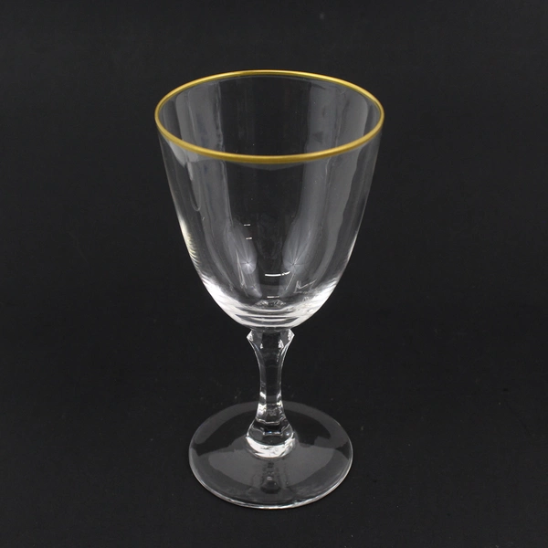 Lot Of 4 Lenox Mansfield Pattern Stemmed Glasses W/ Gold Trim 7.25" & 6" Tall