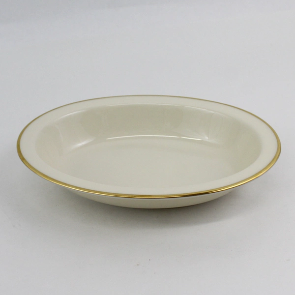 Lot Of 3 Lenox Mansfield Pattern Plate, Salad Bowl, Oval Bowl China Gold Trim