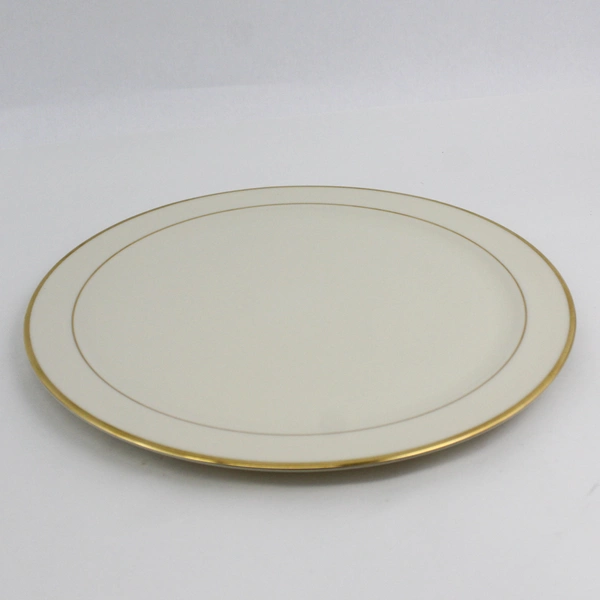 Lot Of 3 Lenox Mansfield Pattern Plate, Salad Bowl, Oval Bowl China Gold Trim