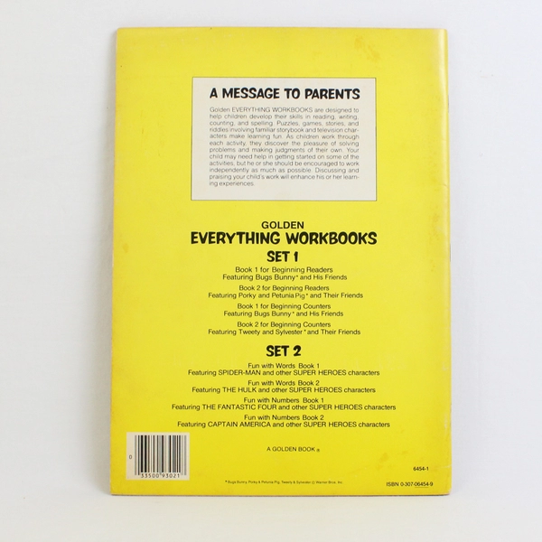 Golden Everything Workbook Featuring Marvel Super Heroes 1980 PB 99% Unused