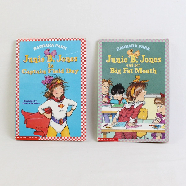 Lot of 2 Junie B Jones Books Big Fat Mouth & Captain Field Day Barbara Park PB