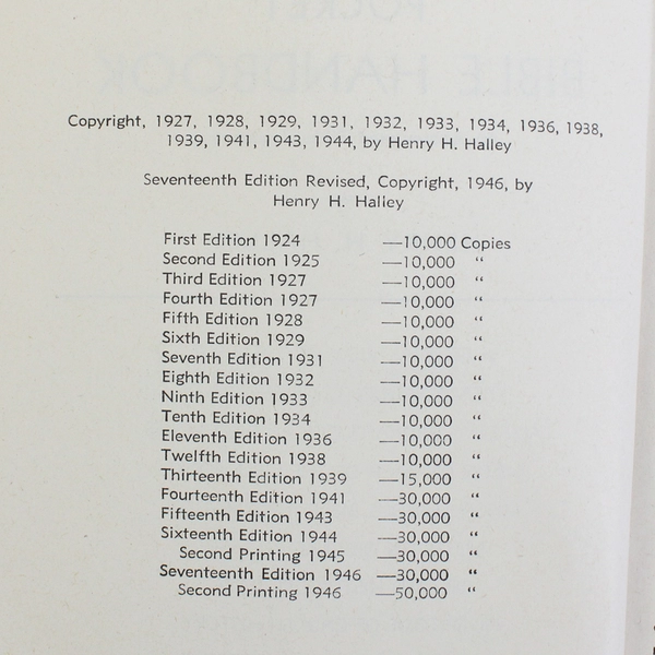 Pocket Bible Handbook by Henry H Halley 1946 HC Abbreviated Bible Commentary