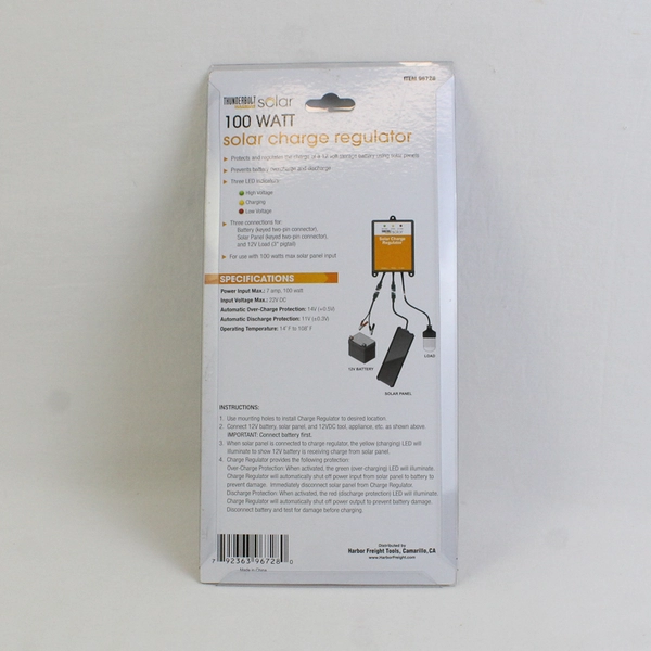Thunderbolt Magnum Solar 100 Watt Solar Charge Regulator 96728 7A Panel Input