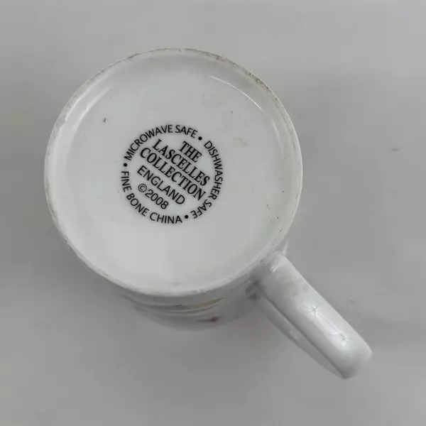 The Lascelles Collection 2008 Yellow & Purple Floral Pattern Ceramic Mug 4.25"