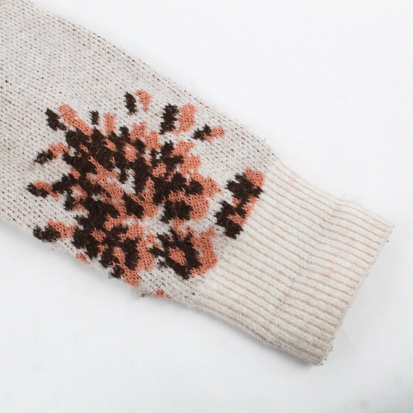 Knox Rose Floral Design Light Pink Knit Sweater Women's Size Large