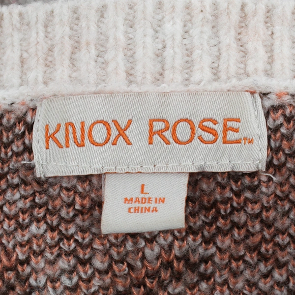 Knox Rose Floral Design Light Pink Knit Sweater Women's Size Large