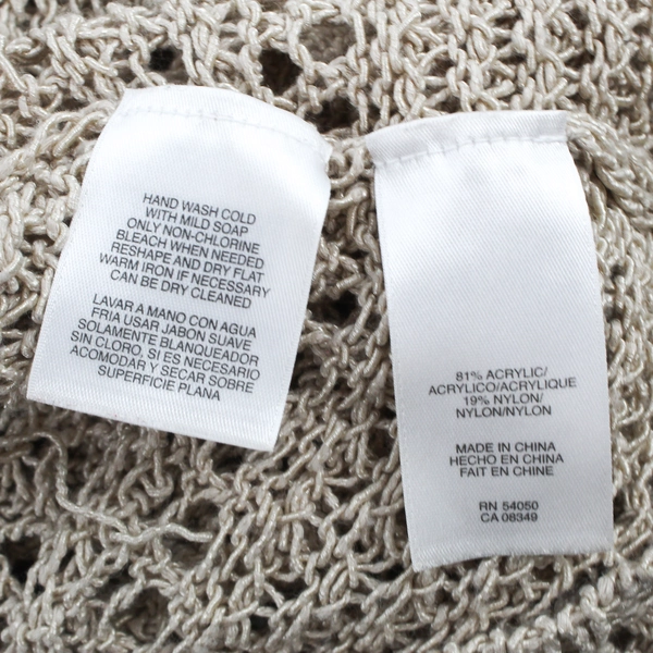 Jones New York Beige Open-Knit Button-Front Cardigan Women's XL