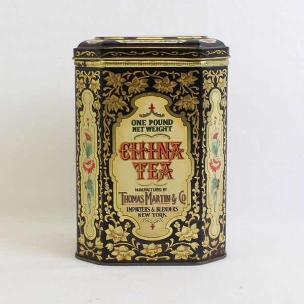 Vintage Thomas Martin & Co. Hinged Tea Caddy Empty