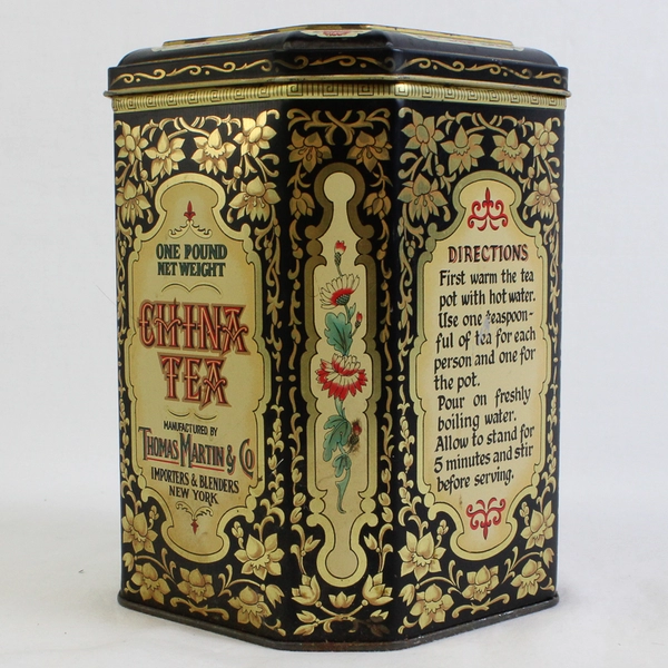 Vintage Thomas Martin & Co. Hinged Tea Caddy Empty