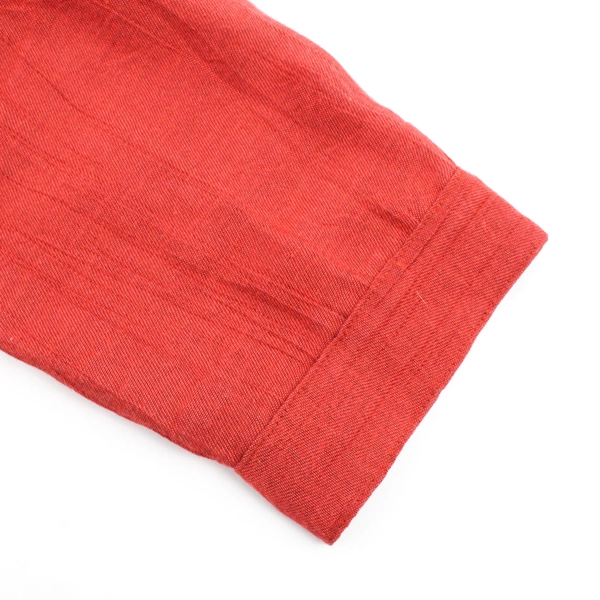 TravelSmith Red Long-Sleeve Button-Up Blouse Women's Size LP