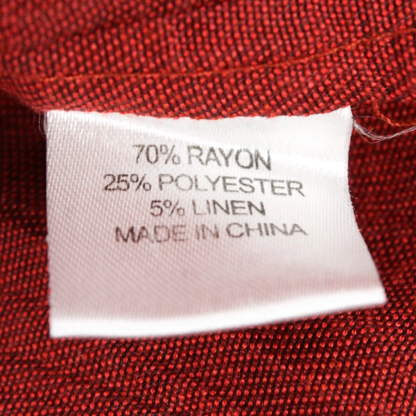 TravelSmith Red Long-Sleeve Button-Up Blouse Women's Size LP