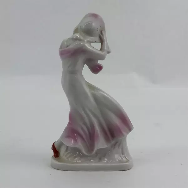 Vintage Ceramic Lady In The Wind Figurine From Japan