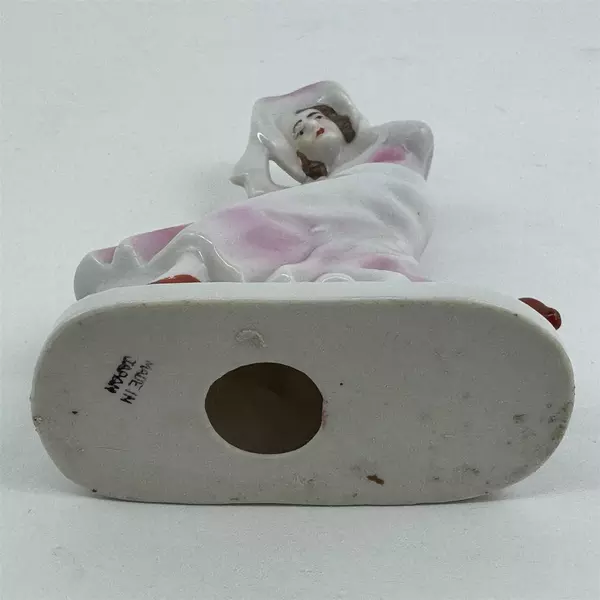 Vintage Ceramic Lady In The Wind Figurine From Japan