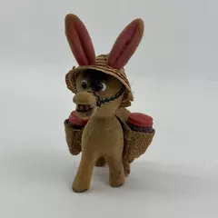 Vintage Flocked Donkey Salt & Pepper Shakers Pair Hong Kong