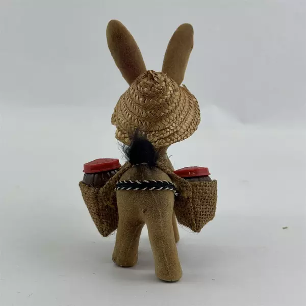 Vintage Flocked Donkey Salt & Pepper Shakers Pair Hong Kong