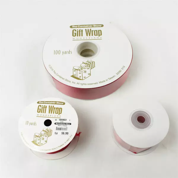 Lot of 3 Wonderland Red Gift Ribbon Rolls Craft, Holiday, Party