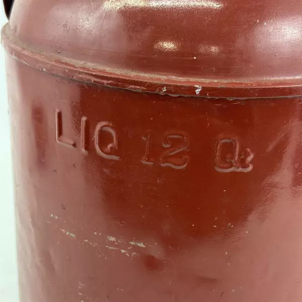 VTG Hand Painted 12 Quart Dairy Farm Metal Milk Can Brown Daisy Pattern Signed