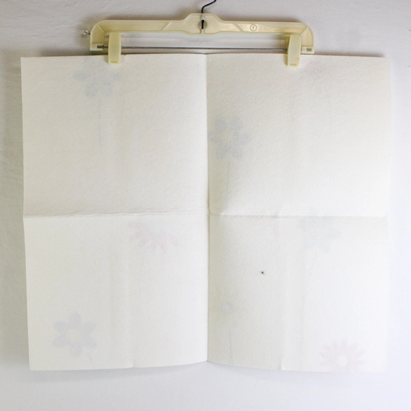 Lot of 4 White Felt Pieces with Colorful Floral Design 23"x20"