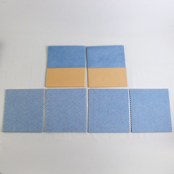 Lot of 6 Felt Folded Squares, Blue & Yellow, 15"x13.8"