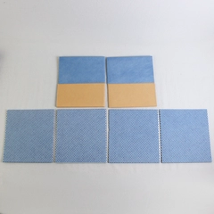 Lot of 6 Felt Folded Squares, Blue & Yellow, 15"x13.8"
