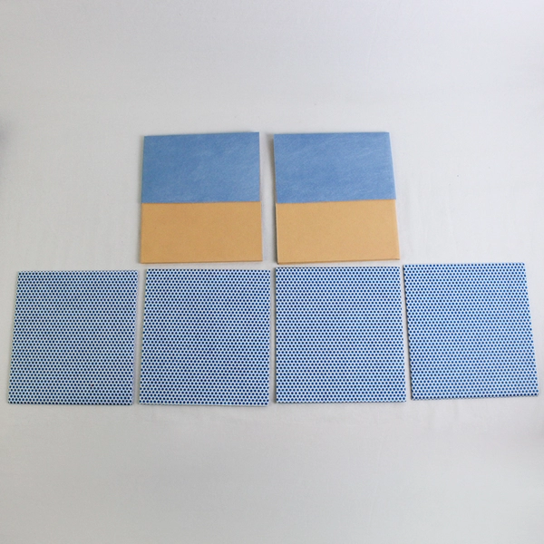 Lot of 6 Felt Folded Squares, Blue & Yellow, 15"x13.8"