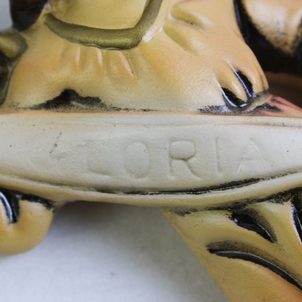 Angel Figurine Holding Gloria Banner Made in Japan 5" Tall