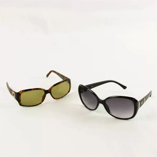 Lot of 2 Sunglasses Black & Tortoiseshell Frames 