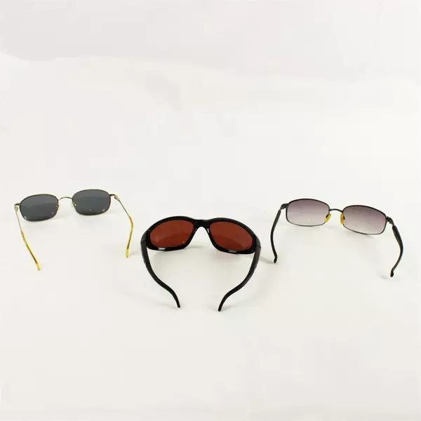 Lot of 3 Sunglasses Silver Wire Black Wire & Black Plastic Frames