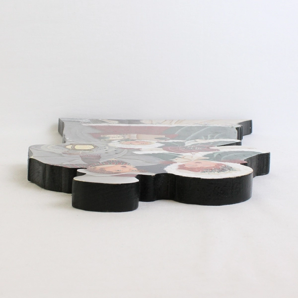 VTG Wooden Victorian Family Christmas Carolers Hand Painted Decor