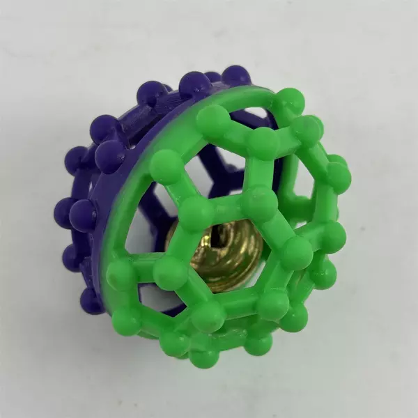 Cat Toy Ball w/ Bell Green & Purple 3in Interactive Cat Toy