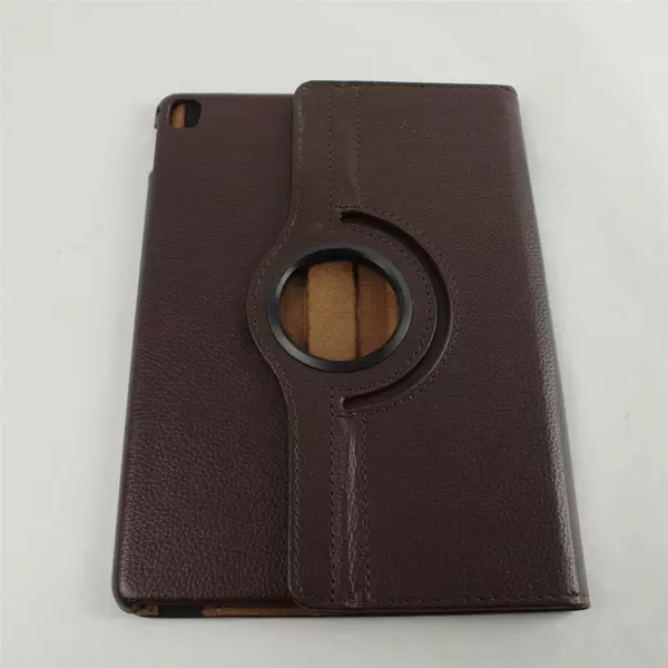 360 Degree Rotating Tablet Case Faux Brown Leather 9.5" Swivel Stand