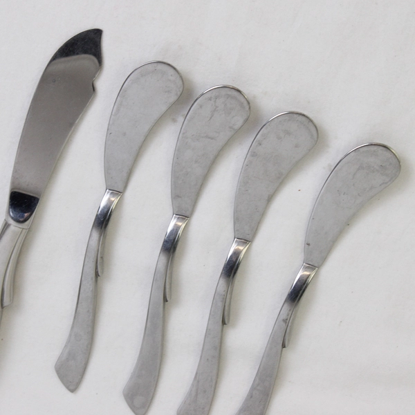 Lot of 5 Wallace Silver Ballet Pattern Butter Knife Spreaders 6" & 6.75" Rare