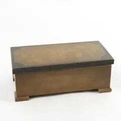 Vintage Wooden Trinket Box Hinged Jewelry Keepsake Rustic Small