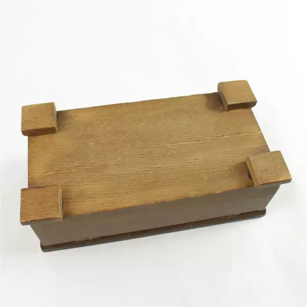 Vintage Wooden Trinket Box Hinged Jewelry Keepsake Rustic Small