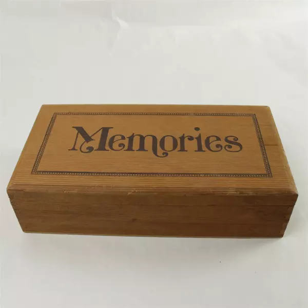 Wooden Keepsake Box 'Memories' Photo Jewelry Storage 11x5.75x2.75