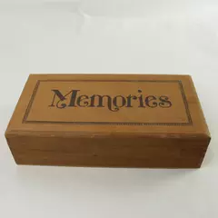 Wooden Keepsake Box 'Memories' Photo Jewelry Storage 11x5.75x2.75