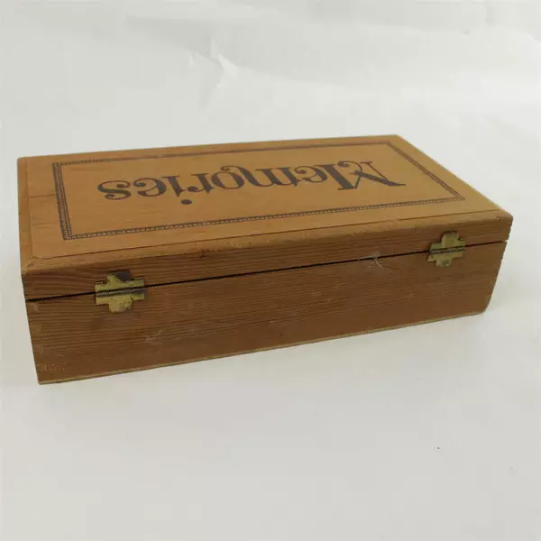 Wooden Keepsake Box 'Memories' Photo Jewelry Storage 11x5.75x2.75