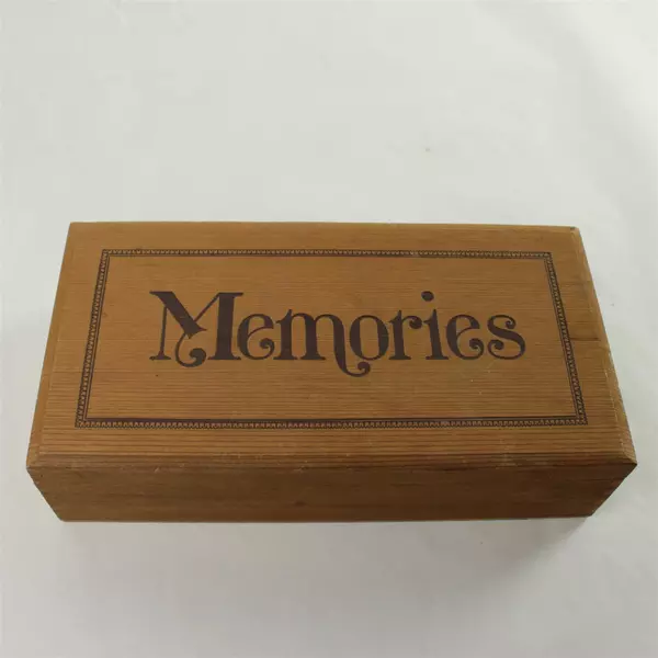 Wooden Keepsake Box 'Memories' Photo Jewelry Storage 11x5.75x2.75
