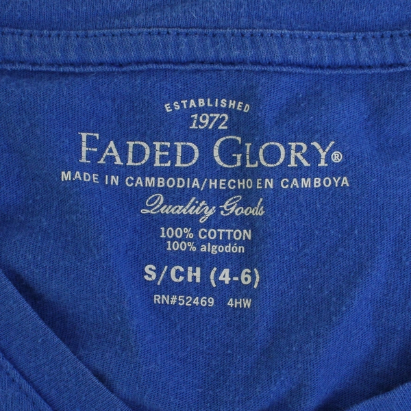 Faded Glory Cerulean Blue V-Neck T-Shirt Women's Size Small 4-6