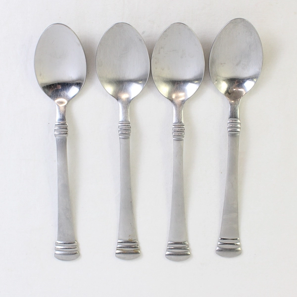 Lot Of 4 Cambridge Silver Codie Pattern Oval Soup Spoons SS 7.25" Various Backs