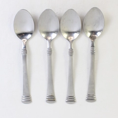 Lot Of 4 Cambridge Silver Codie Pattern Oval Soup Spoons SS 7.25" Various Backs